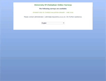 Tablet Screenshot of evaluation.uz.ac.zw